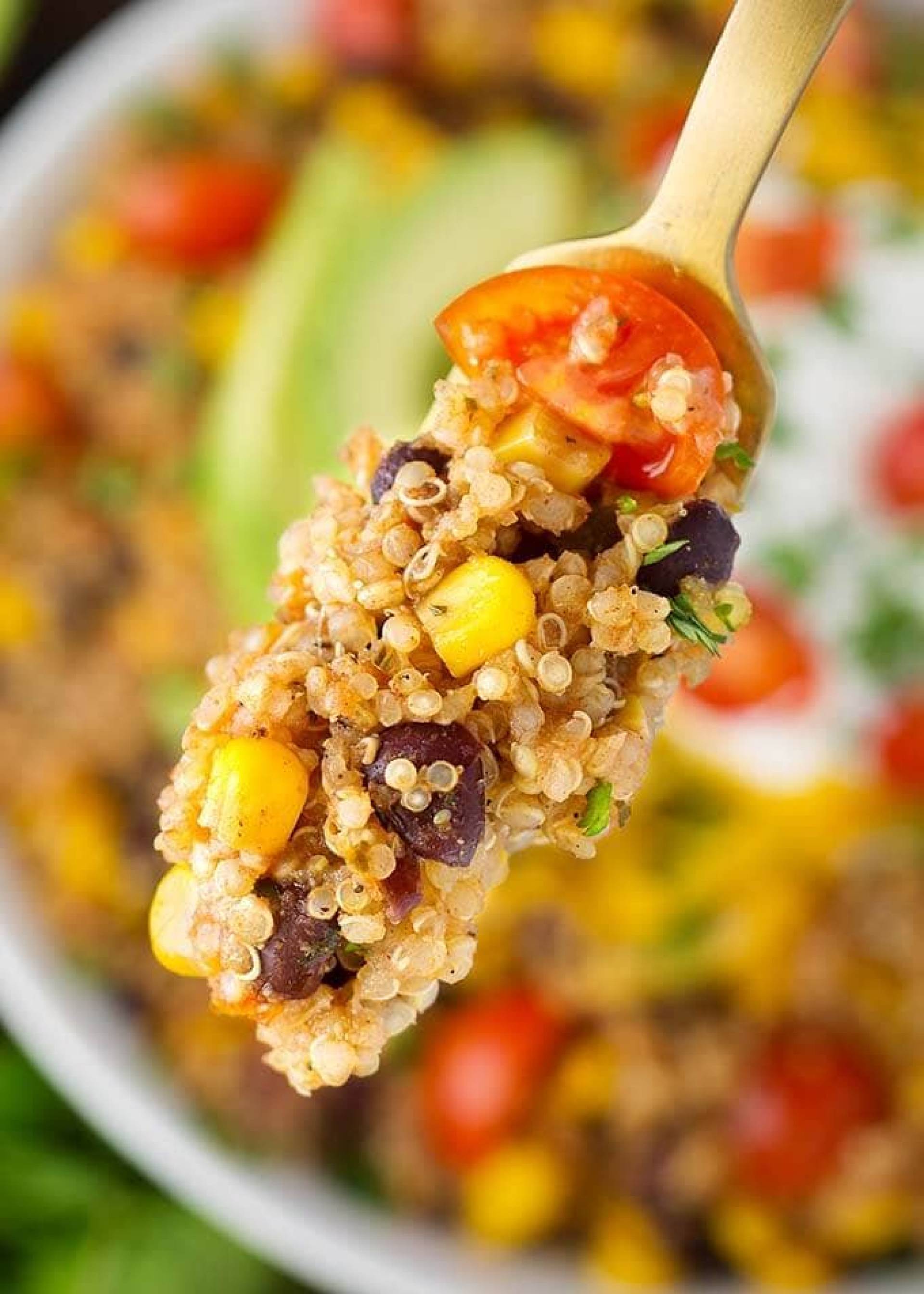 Quinoa chicken tinga taco bowl