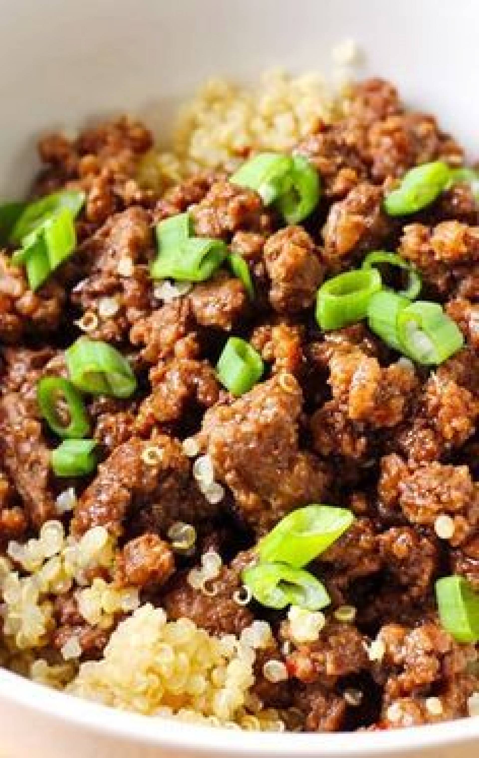 Quinoa oriental + molida de pavo al estilo mongolian + vegetales