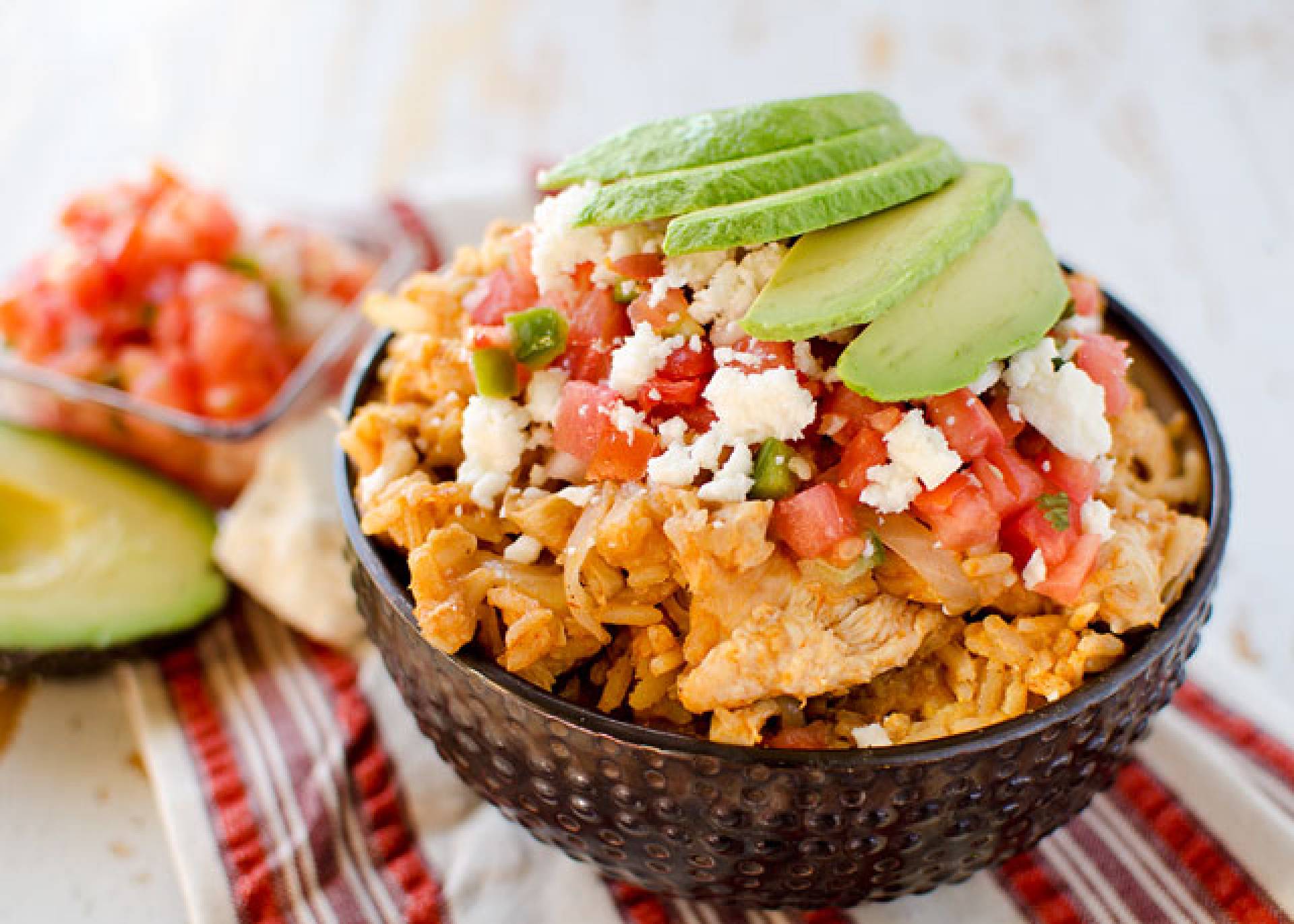 Mexican rice chicken bowl