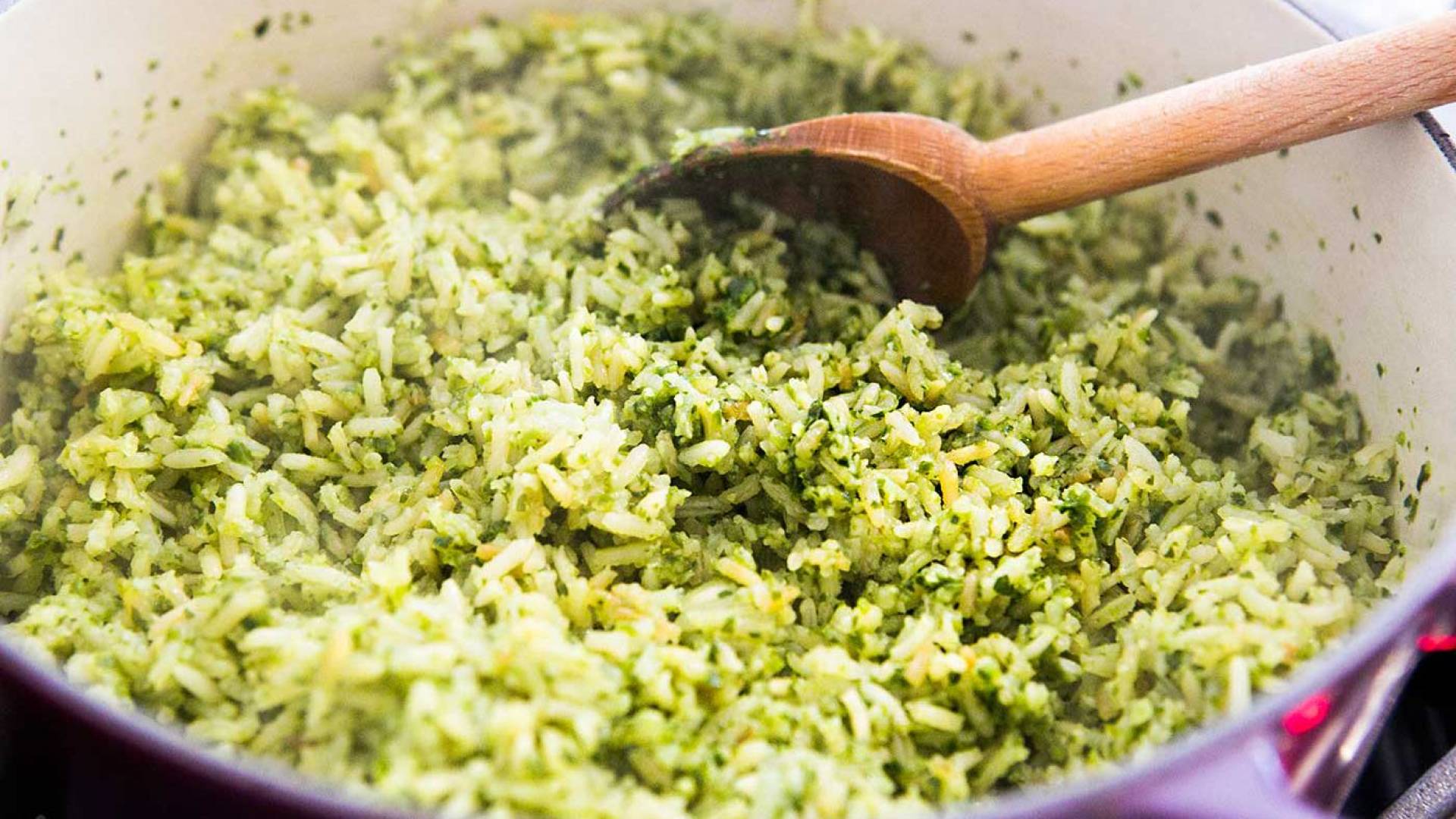 Arroz con cilantro + garbanzos guisados (vegan)